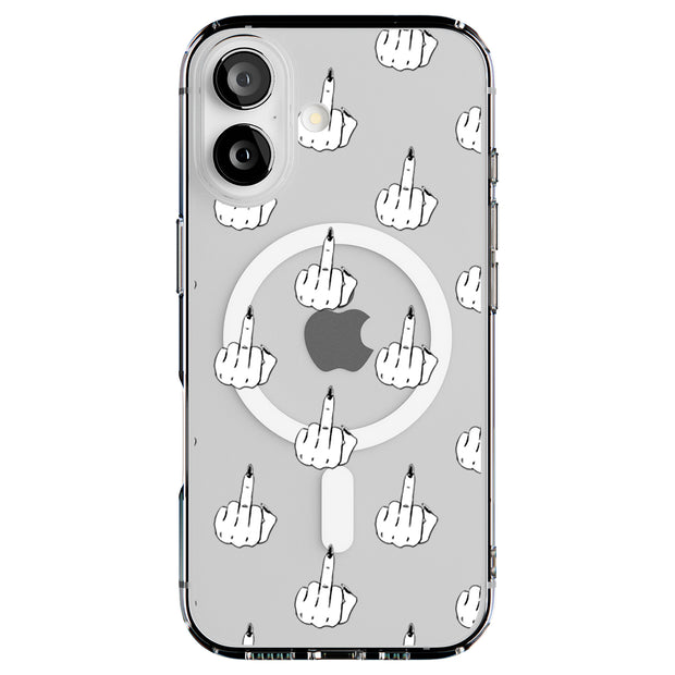 Edgy Finger Clr Tough Cases For Apple iPhone (17, 16, 15, 14, 13, 12, 11, X, SE, 8, 7/ Air, Plus, Pro, Max, Mini, XR, XS), Print in USA