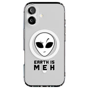 Earth Meh Alien Tough Cases For Apple iPhone (17, 16, 15, 14, 13, 12, 11, X, SE, 8, 7/ Air, Plus, Pro, Max, Mini, XR, XS), Print in USA