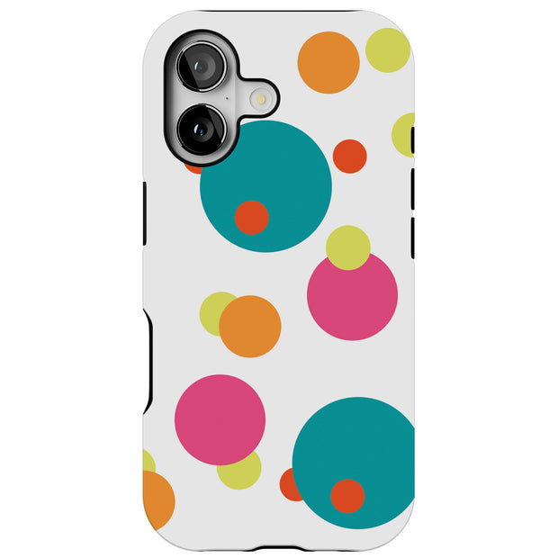 Polka Dot Tough Cases For Apple iPhone (17, 16, 15, 14, 13, 12, 11, X, SE, 8, 7/ Air, Plus, Pro, Max, Mini, XR, XS), Print in USA