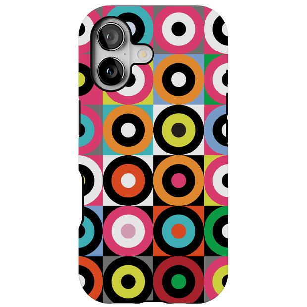 Color Bullseyes Tough Cases For Apple iPhone (17, 16, 15, 14, 13, 12, 11, X, SE, 8, 7/ Air, Plus, Pro, Max, Mini, XR, XS), Print in USA