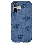 Paw Footprints Tough Cases For Apple iPhone (17, 16, 15, 14, 13, 12, 11, X, SE, 8, 7/ Air, Plus, Pro, Max, Mini, XR, XS), Print in USA