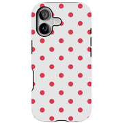 Dots White Tough Cases For Apple iPhone (17, 16, 15, 14, 13, 12, 11, X, SE, 8, 7/ Air, Plus, Pro, Max, Mini, XR, XS), Print in USA