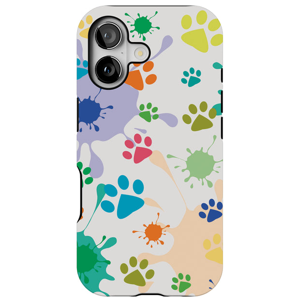 Paw Color  Tough Cases For Apple iPhone (17, 16, 15, 14, 13, 12, 11, X, SE, 8, 7/ Air, Plus, Pro, Max, Mini, XR, XS), Print in USA