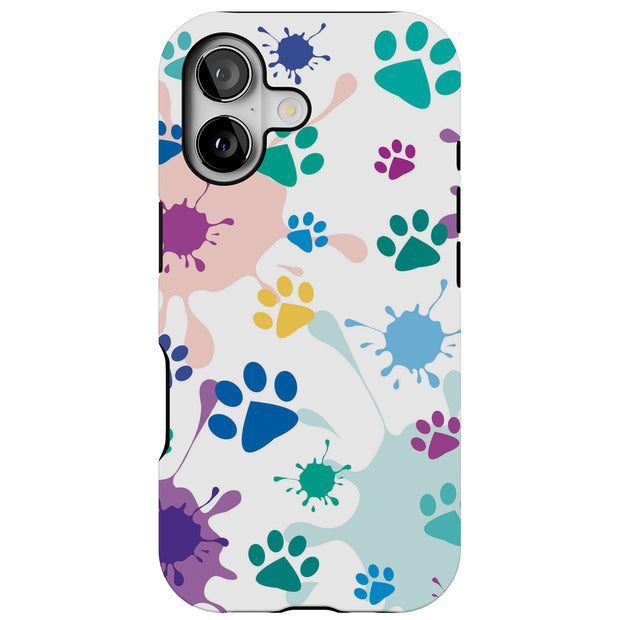 Paw Color 2 Tough Cases For Apple iPhone (17, 16, 15, 14, 13, 12, 11, X, SE, 8, 7/ Air, Plus, Pro, Max, Mini, XR, XS), Print in USA
