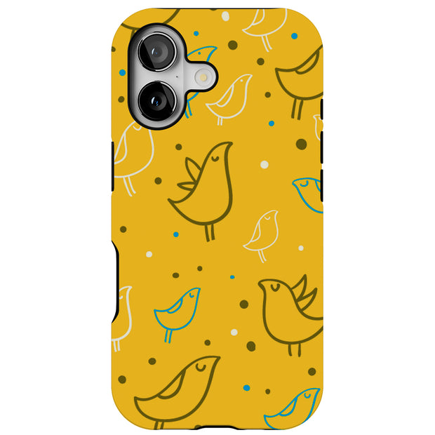 Birds Dots 1 Tough Cases For Apple iPhone (17, 16, 15, 14, 13, 12, 11, X, SE, 8, 7/ Air, Plus, Pro, Max, Mini, XR, XS), Print in USA