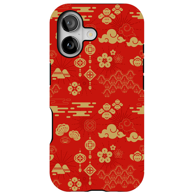 Lunar New Year Tough Cases For Apple iPhone (17, 16, 15, 14, 13, 12, 11, X, SE, 8, 7/ Air, Plus, Pro, Max, Mini, XR, XS), Print in USA