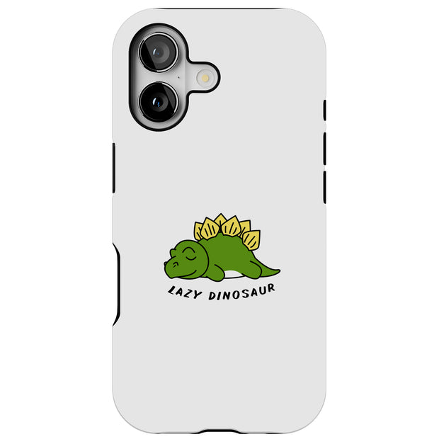 Lazy Dinosaur Tough Cases For Apple iPhone (17, 16, 15, 14, 13, 12, 11, X, SE, 8, 7/ Air, Plus, Pro, Max, Mini, XR, XS), Print in USA