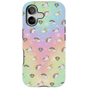 Rainbow Unicorn Tough Cases For Apple iPhone (17, 16, 15, 14, 13, 12, 11, X, SE, 8, 7/ Air, Plus, Pro, Max, Mini, XR, XS), Print in USA