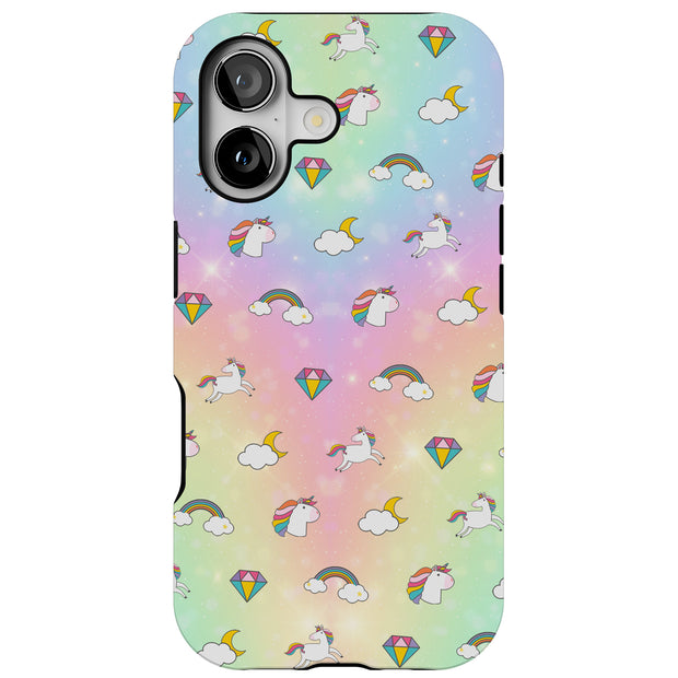 Rainbow Unicorn Tough Cases For Apple iPhone (17, 16, 15, 14, 13, 12, 11, X, SE, 8, 7/ Air, Plus, Pro, Max, Mini, XR, XS), Print in USA