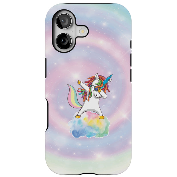 Unicorn Dabbing Tough Cases For Apple iPhone (17, 16, 15, 14, 13, 12, 11, X, SE, 8, 7/ Air, Plus, Pro, Max, Mini, XR, XS), Print in USA