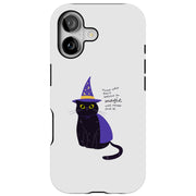 Witch Cat Tough Cases For Apple iPhone (17, 16, 15, 14, 13, 12, 11, X, SE, 8, 7/ Air, Plus, Pro, Max, Mini, XR, XS), Print in USA