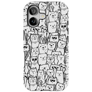 Comic Cat Tough Cases For Apple iPhone (17, 16, 15, 14, 13, 12, 11, X, SE, 8, 7/ Air, Plus, Pro, Max, Mini, XR, XS), Print in USA