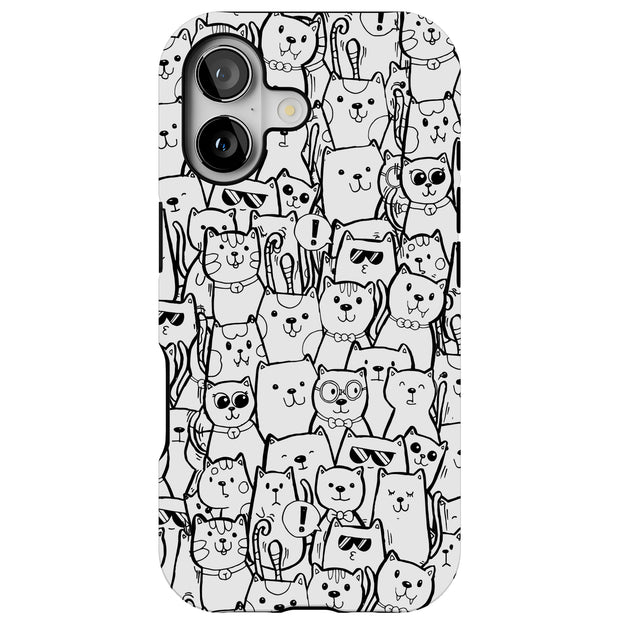 Comic Cat Tough Cases For Apple iPhone (17, 16, 15, 14, 13, 12, 11, X, SE, 8, 7/ Air, Plus, Pro, Max, Mini, XR, XS), Print in USA