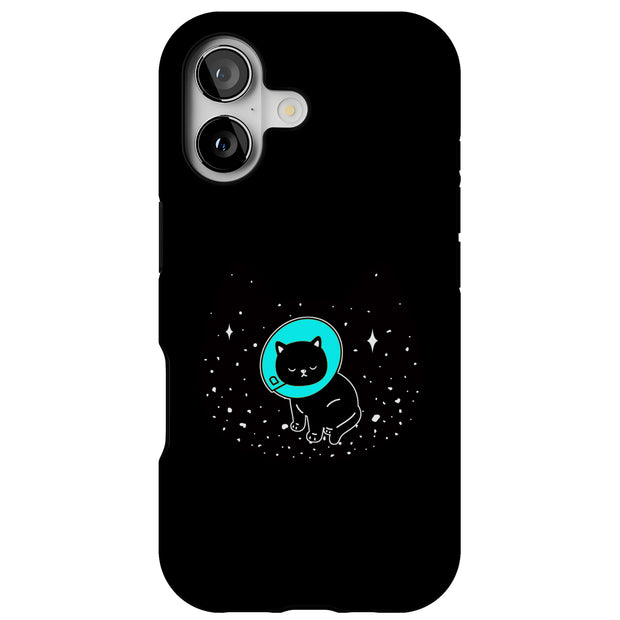 Cat in Space Tough Cases For Apple iPhone (17, 16, 15, 14, 13, 12, 11, X, SE, 8, 7/ Air, Plus, Pro, Max, Mini, XR, XS), Print in USA