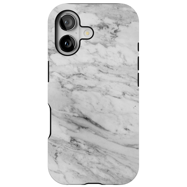 Blk Wht Marble Tough Cases For Apple iPhone (17, 16, 15, 14, 13, 12, 11, X, SE, 8, 7/ Air, Plus, Pro, Max, Mini, XR, XS), Print in USA