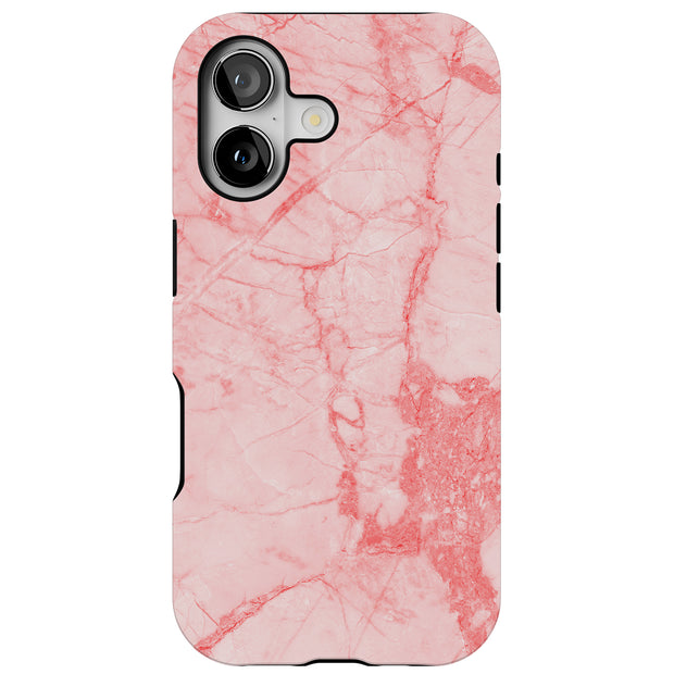 Pink Red Marble Tough Cases For Apple iPhone (17, 16, 15, 14, 13, 12, 11, X, SE, 8, 7/ Air, Plus, Pro, Max, Mini, XR, XS), Print in USA