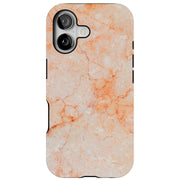Orange Marble Tough Cases For Apple iPhone (17, 16, 15, 14, 13, 12, 11, X, SE, 8, 7/ Air, Plus, Pro, Max, Mini, XR, XS), Print in USA
