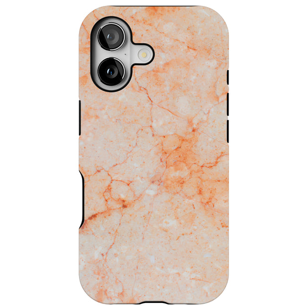 Orange Marble Tough Cases For Apple iPhone (17, 16, 15, 14, 13, 12, 11, X, SE, 8, 7/ Air, Plus, Pro, Max, Mini, XR, XS), Print in USA