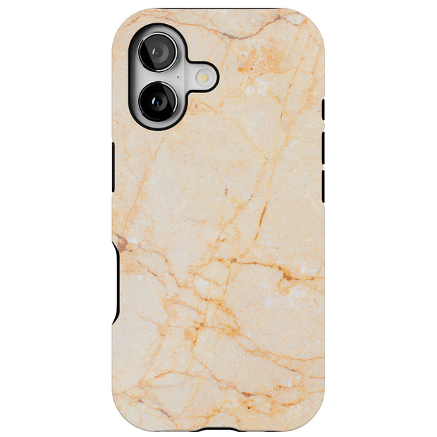 Yellow Marble Tough Cases For Apple iPhone (17, 16, 15, 14, 13, 12, 11, X, SE, 8, 7/ Air, Plus, Pro, Max, Mini, XR, XS), Print in USA
