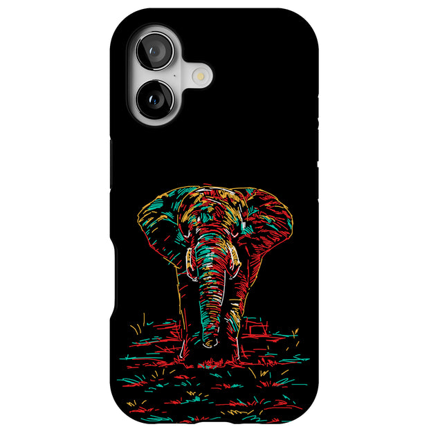 Elephant Color Tough Cases For Apple iPhone (17, 16, 15, 14, 13, 12, 11, X, SE, 8, 7/ Air, Plus, Pro, Max, Mini, XR, XS), Print in USA