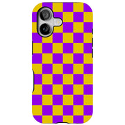 Yellow Checker Tough Cases For Apple iPhone (17, 16, 15, 14, 13, 12, 11, X, SE, 8, 7/ Air, Plus, Pro, Max, Mini, XR, XS), Print in USA