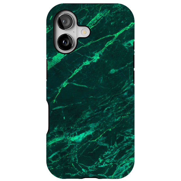 Green Marble 1 Tough Cases For Apple iPhone (17, 16, 15, 14, 13, 12, 11, X, SE, 8, 7/ Air, Plus, Pro, Max, Mini, XR, XS), Print in USA