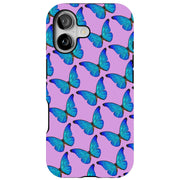 Blue Butterfly Tough Cases For Apple iPhone (17, 16, 15, 14, 13, 12, 11, X, SE, 8, 7/ Air, Plus, Pro, Max, Mini, XR, XS), Print in USA