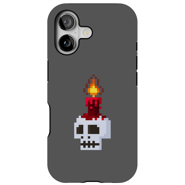 Skull Pixel Tough Cases For Apple iPhone (17, 16, 15, 14, 13, 12, 11, X, SE, 8, 7/ Air, Plus, Pro, Max, Mini, XR, XS), Print in USA