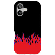 Red Flames Tough Cases For Apple iPhone (17, 16, 15, 14, 13, 12, 11, X, SE, 8, 7/ Air, Plus, Pro, Max, Mini, XR, XS), Print in USA
