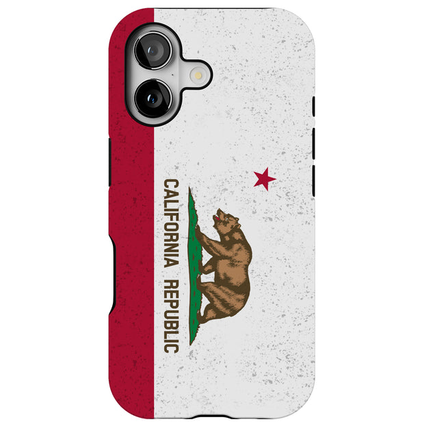 CA State Flag Tough Cases For Apple iPhone (17, 16, 15, 14, 13, 12, 11, X, SE, 8, 7/ Air, Plus, Pro, Max, Mini, XR, XS), Print in USA
