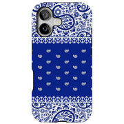 Paisley Blue Tough Cases For Apple iPhone (17, 16, 15, 14, 13, 12, 11, X, SE, 8, 7/ Air, Plus, Pro, Max, Mini, XR, XS), Print in USA