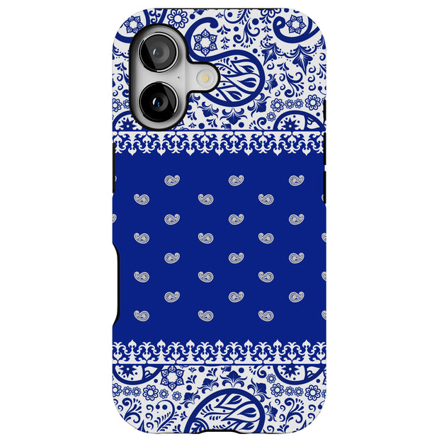 Paisley Blue Tough Cases For Apple iPhone (17, 16, 15, 14, 13, 12, 11, X, SE, 8, 7/ Air, Plus, Pro, Max, Mini, XR, XS), Print in USA