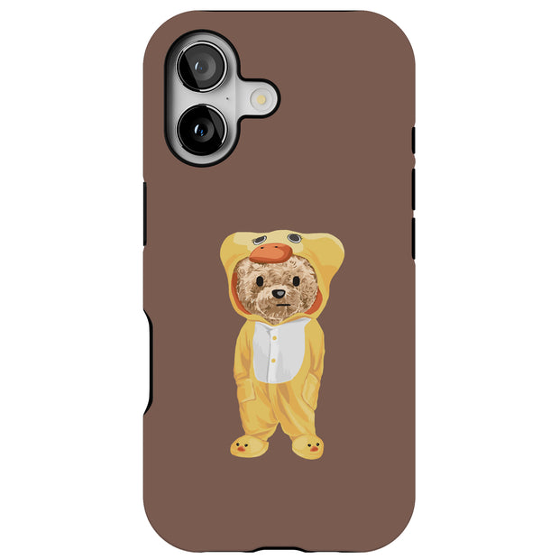Duck Teddy Bear Tough Cases For Apple iPhone (17, 16, 15, 14, 13, 12, 11, X, SE, 8, 7/ Air, Plus, Pro, Max, Mini, XR, XS), Print in USA