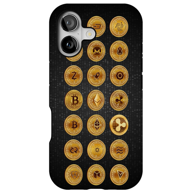 Bitcoin Crypto4 Tough Cases For Apple iPhone (17, 16, 15, 14, 13, 12, 11, X, SE, 8, 7/ Air, Plus, Pro, Max, Mini, XR, XS), Print in USA