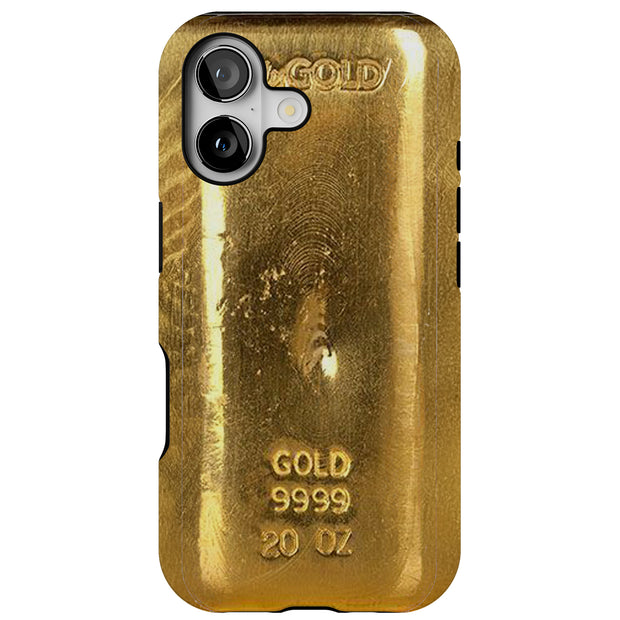 Gold Bar 3 Tough Cases For Apple iPhone (17, 16, 15, 14, 13, 12, 11, X, SE, 8, 7/ Air, Plus, Pro, Max, Mini, XR, XS), Print in USA