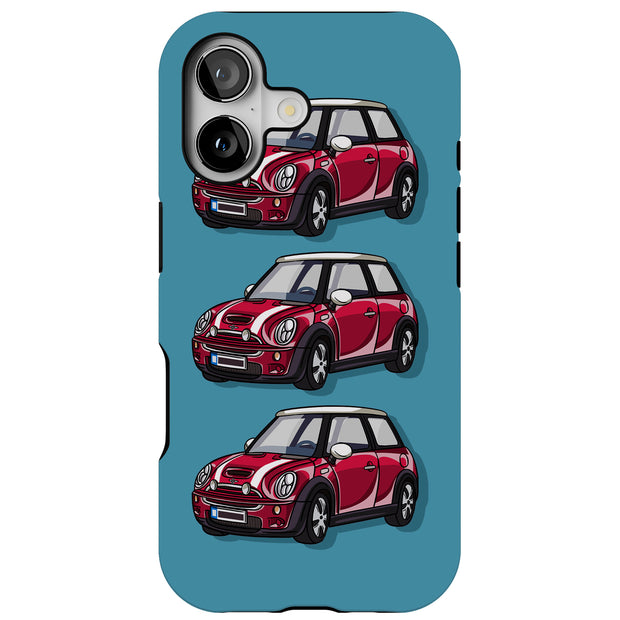 Mini Car Tough Cases For Apple iPhone (17, 16, 15, 14, 13, 12, 11, X, SE, 8, 7/ Air, Plus, Pro, Max, Mini, XR, XS), Print in USA