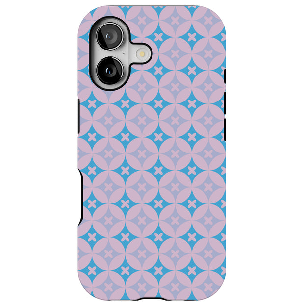 Blue X Circle Tough Cases For Apple iPhone (17, 16, 15, 14, 13, 12, 11, X, SE, 8, 7/ Air, Plus, Pro, Max, Mini, XR, XS), Print in USA