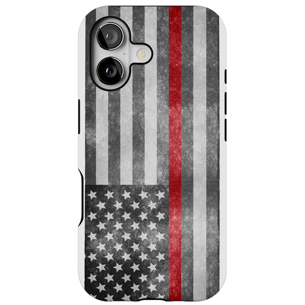 Thin Red Line Tough Cases For Apple iPhone (17, 16, 15, 14, 13, 12, 11, X, SE, 8, 7/ Air, Plus, Pro, Max, Mini, XR, XS), Print in USA