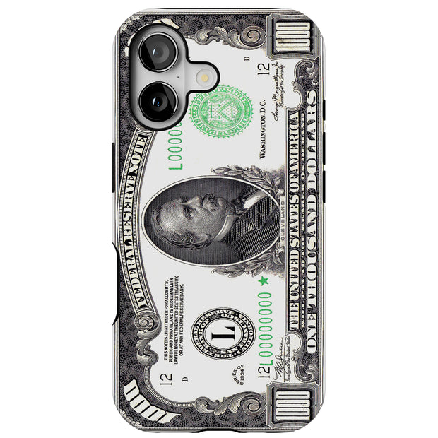 1,000 Dollars Tough Cases For Apple iPhone (17, 16, 15, 14, 13, 12, 11, X, SE, 8, 7/ Air, Plus, Pro, Max, Mini, XR, XS), Print in USA