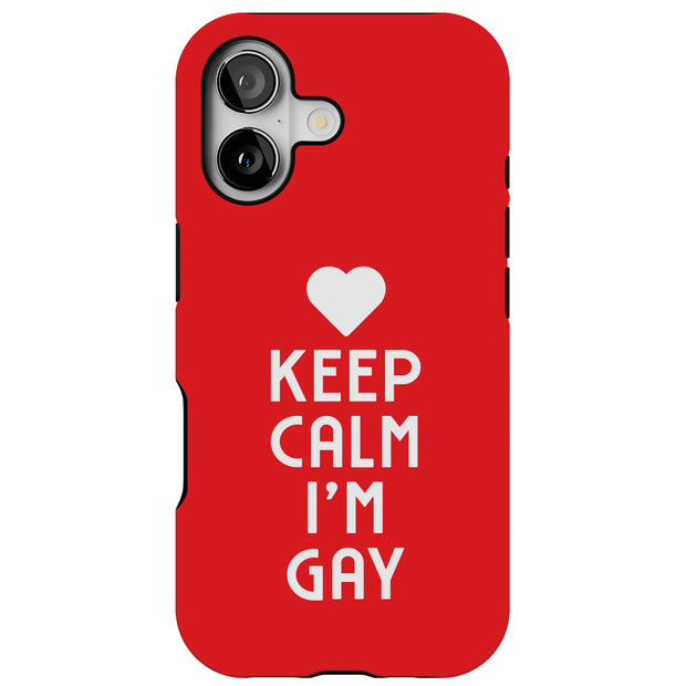 Keep Calm Gay Tough Cases For Apple iPhone (17, 16, 15, 14, 13, 12, 11, X, SE, 8, 7/ Air, Plus, Pro, Max, Mini, XR, XS), Print in USA
