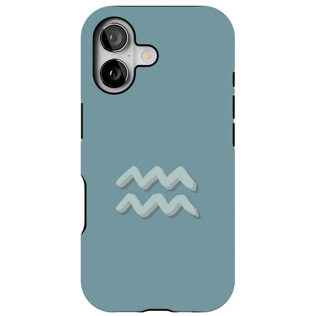 Aquarius Zodiac Tough Cases For Apple iPhone (17, 16, 15, 14, 13, 12, 11, X, SE, 8, 7/ Air, Plus, Pro, Max, Mini, XR, XS), Print in USA