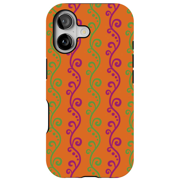 Purple Grn Vine Tough Cases For Apple iPhone (17, 16, 15, 14, 13, 12, 11, X, SE, 8, 7/ Air, Plus, Pro, Max, Mini, XR, XS), Print in USA