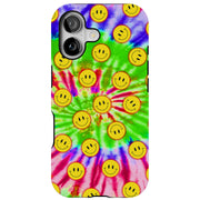 Tie Dye Smile Tough Cases For Apple iPhone (17, 16, 15, 14, 13, 12, 11, X, SE, 8, 7/ Air, Plus, Pro, Max, Mini, XR, XS), Print in USA