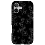 Line Art Flower Tough Cases For Apple iPhone (17, 16, 15, 14, 13, 12, 11, X, SE, 8, 7/ Air, Plus, Pro, Max, Mini, XR, XS), Print in USA