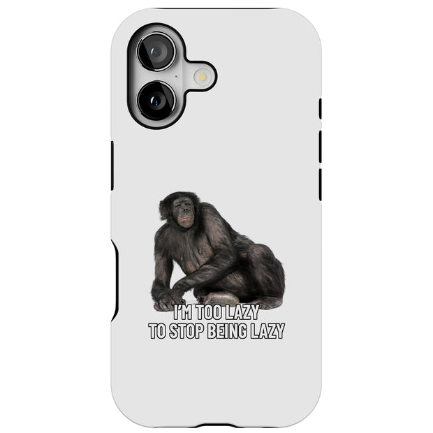 Funny Meme Lazy Tough Cases For Apple iPhone (17, 16, 15, 14, 13, 12, 11, X, SE, 8, 7/ Air, Plus, Pro, Max, Mini, XR, XS), Print in USA