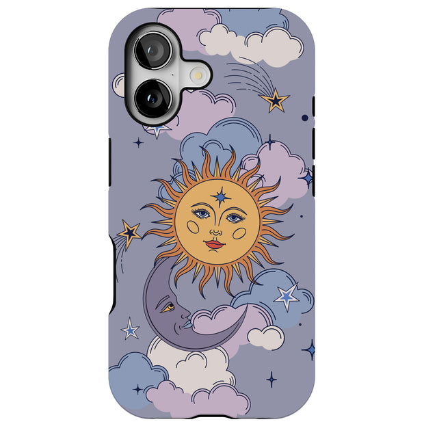 Sun Moon Stars Tough Cases For Apple iPhone (17, 16, 15, 14, 13, 12, 11, X, SE, 8, 7/ Air, Plus, Pro, Max, Mini, XR, XS), Print in USA