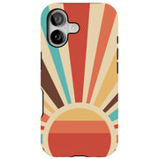 Retro Sunburst Tough Cases For Apple iPhone (17, 16, 15, 14, 13, 12, 11, X, SE, 8, 7/ Air, Plus, Pro, Max, Mini, XR, XS), Print in USA