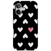 Pink Hearts Tough Cases For Apple iPhone (17, 16, 15, 14, 13, 12, 11, X, SE, 8, 7/ Air, Plus, Pro, Max, Mini, XR, XS), Print in USA