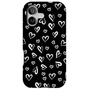 White Hearts Tough Cases For Apple iPhone (17, 16, 15, 14, 13, 12, 11, X, SE, 8, 7/ Air, Plus, Pro, Max, Mini, XR, XS), Print in USA
