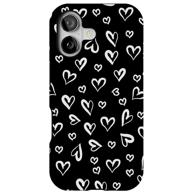 White Hearts Tough Cases For Apple iPhone (17, 16, 15, 14, 13, 12, 11, X, SE, 8, 7/ Air, Plus, Pro, Max, Mini, XR, XS), Print in USA